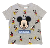 Baby T-Shirt für Jungen in grau mit Micky Maus